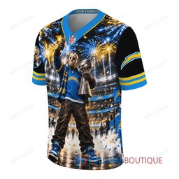 Los Angeles Chargers Jason Voorhees Friday the 13th with Super Bowl Trophy Night Victory Custom Football Jersey