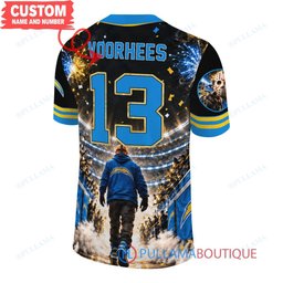 Los Angeles Chargers Jason Voorhees Friday the 13th with Super Bowl Trophy Night Victory Custom Football Jersey