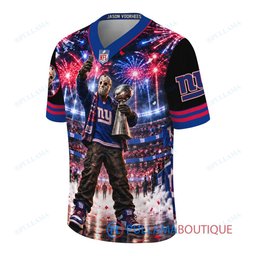 New York Giants Jason Voorhees Friday the 13th with Super Bowl Trophy Night Victory Custom Football Jersey
