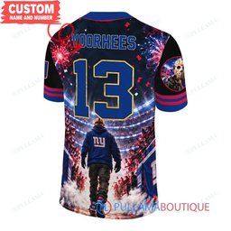 New York Giants Jason Voorhees Friday the 13th with Super Bowl Trophy Night Victory Custom Football Jersey
