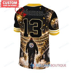 Pittsburgh Steelers Jason Voorhees Friday the 13th with Super Bowl Trophy Night Victory Custom Football Jersey