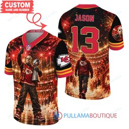 Kansas City Chiefs Jason Voorhees Friday the 13th with Super Bowl Trophy Night Victory Custom Football Jersey