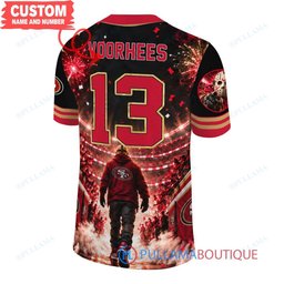 San Francisco 49ers Jason Voorhees Friday the 13th with Super Bowl Trophy Night Victory Custom Football Jersey