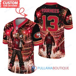 San Francisco 49ers Jason Voorhees Friday the 13th with Super Bowl Trophy Night Victory Custom Football Jersey