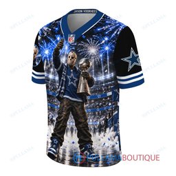Dallas Cowboys Jason Voorhees Friday the 13th with Super Bowl Trophy Night Victory Custom Football Jersey