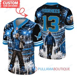 Detroit Lions Jason Voorhees Friday the 13th with Super Bowl Trophy Night Victory Custom Football Jersey