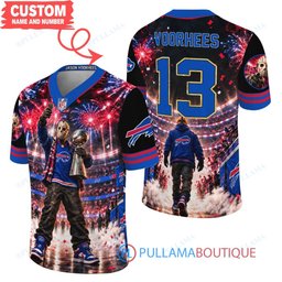Buffalo Bills Jason Voorhees Friday the 13th with Super Bowl Trophy Night Victory Custom Football Jersey