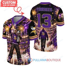Minnesota Vikings Jason Voorhees Friday the 13th with Super Bowl Trophy Night Victory Custom Football Jersey