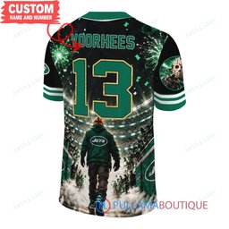 New York Jets Jason Voorhees Friday the 13th with Super Bowl Trophy Night Victory Custom Football Jersey