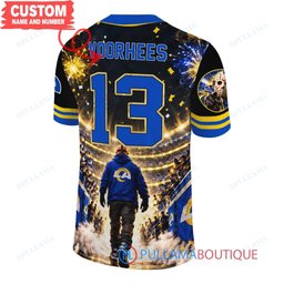 Los Angeles Rams Jason Voorhees Friday the 13th with Super Bowl Trophy Night Victory Custom Football Jersey