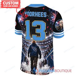 Tennessee Titans Jason Voorhees Friday the 13th with Super Bowl Trophy Night Victory Custom Football Jersey