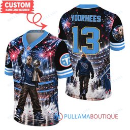 Tennessee Titans Jason Voorhees Friday the 13th with Super Bowl Trophy Night Victory Custom Football Jersey