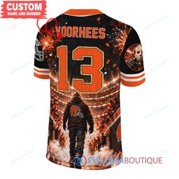 Cleveland Browns Jason Voorhees Friday the 13th with Super Bowl Trophy Night Victory Custom Football Jersey