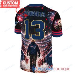 New England Patriots Jason Voorhees Friday the 13th with Super Bowl Trophy Night Victory Custom Football Jersey