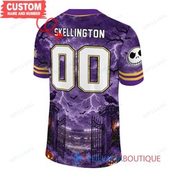 Minnesota Vikings Jack Skellington The Nightmare Before Christmas with Super Bowl Trophy Midnight Gate Custom Football Jersey