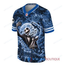 Indianapolis Colts Jack Skellington The Nightmare Before Christmas with Super Bowl Trophy Midnight Gate Custom Football Jersey