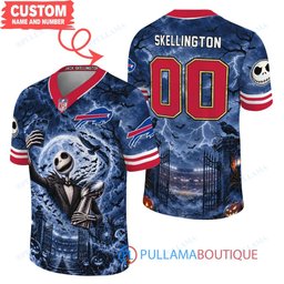Buffalo Bills Jack Skellington The Nightmare Before Christmas with Super Bowl Trophy Midnight Gate Custom Football Jersey
