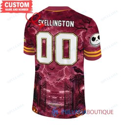 Arizona Cardinals Jack Skellington The Nightmare Before Christmas with Super Bowl Trophy Midnight Gate Custom Football Jersey
