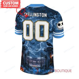 Tennessee Titans Jack Skellington The Nightmare Before Christmas with Super Bowl Trophy Midnight Gate Custom Football Jersey