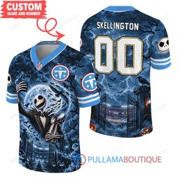 Tennessee Titans Jack Skellington The Nightmare Before Christmas with Super Bowl Trophy Midnight Gate Custom Football Jersey
