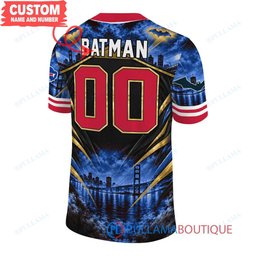Buffalo Bills Batman with Super Bowl Trophy Gridiron Heroes Custom Football Jersey