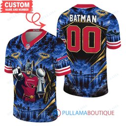 Buffalo Bills Batman with Super Bowl Trophy Gridiron Heroes Custom Football Jersey