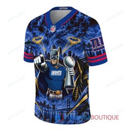 New York Giants Batman with Super Bowl Trophy Gridiron Heroes Custom Football Jersey