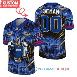 New York Giants Batman with Super Bowl Trophy Gridiron Heroes Custom Football Jersey