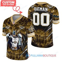 New Orleans Saints Batman with Super Bowl Trophy Gridiron Heroes Custom Football Jersey