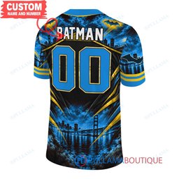 Los Angeles Chargers Batman with Super Bowl Trophy Gridiron Heroes Custom Football Jersey