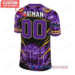 Minnesota Vikings Batman with Super Bowl Trophy Gridiron Heroes Custom Football Jersey