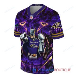 Baltimore Ravens Batman with Super Bowl Trophy Gridiron Heroes Custom Football Jersey