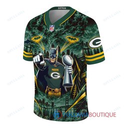 Green Bay Packers Batman with Super Bowl Trophy Gridiron Heroes Custom Football Jersey