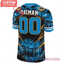 Carolina Panthers Batman with Super Bowl Trophy Gridiron Heroes Custom Football Jersey