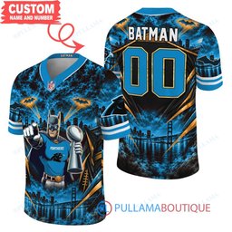 Carolina Panthers Batman with Super Bowl Trophy Gridiron Heroes Custom Football Jersey