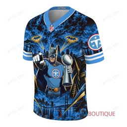 Tennessee Titans Batman with Super Bowl Trophy Gridiron Heroes Custom Football Jersey