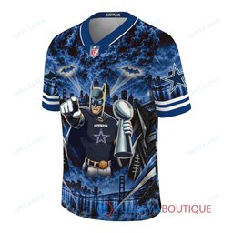 Dallas Cowboys Batman with Super Bowl Trophy Gridiron Heroes Custom Football Jersey