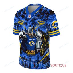 Los Angeles Rams Batman with Super Bowl Trophy Gridiron Heroes Custom Football Jersey