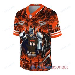 Cleveland Browns Batman with Super Bowl Trophy Gridiron Heroes Custom Football Jersey