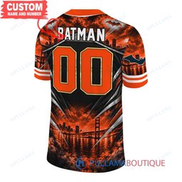 Cleveland Browns Batman with Super Bowl Trophy Gridiron Heroes Custom Football Jersey