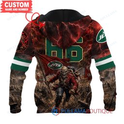 New York Jets Iron Maiden Eddie The Trooper Champion with Super Bowl Trophy Custom Hoodie
