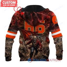 Cleveland Browns Iron Maiden Eddie The Trooper Champion with Super Bowl Trophy Custom Hoodie