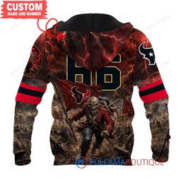 Houston Texans Iron Maiden Eddie The Trooper Champion with Super Bowl Trophy Custom Hoodie