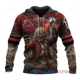 Atlanta Falcons Iron Maiden Eddie The Trooper Champion with Super Bowl Trophy Custom Hoodie