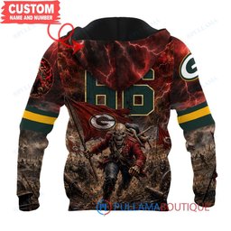 Green Bay Packers Iron Maiden Eddie The Trooper Champion with Super Bowl Trophy Custom Hoodie