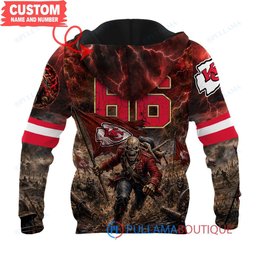 Kansas City Chiefs Iron Maiden Eddie The Trooper Champion with Super Bowl Trophy Custom Hoodie