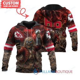 Kansas City Chiefs Iron Maiden Eddie The Trooper Champion with Super Bowl Trophy Custom Hoodie