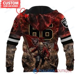 Las Vegas Raiders Iron Maiden Eddie The Trooper Champion with Super Bowl Trophy Custom Hoodie