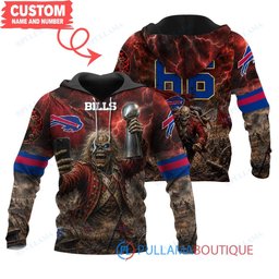 Buffalo Bills Iron Maiden Eddie The Trooper Champion with Super Bowl Trophy Custom Hoodie