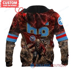 Tennessee Titans Iron Maiden Eddie The Trooper Champion with Super Bowl Trophy Custom Hoodie